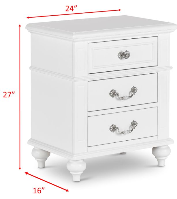 Elements International Alana 4-Piece White Youth Full Platform Bedroom Set-3