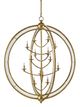 Currey & Company Aphrodite Gold Granello/Antique Mirror Orb Chandelier-1