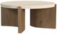 Flexsteel® Eclipse White Top Round Coffee Table with Brown Base-0