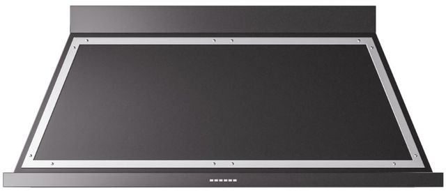 Ilve® Nostalgie II Noblesse 60" Glossy Black Wall Mounted Range Hood with Chrome Trim-0