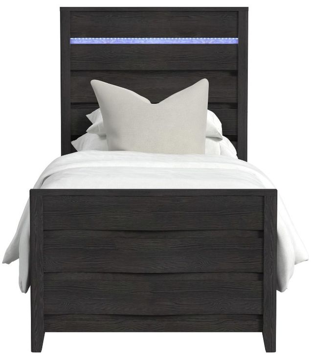 Elements International Tobias Black Twin Panel Bed-1