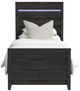 Elements International Tobias Black Twin Panel Bed-1