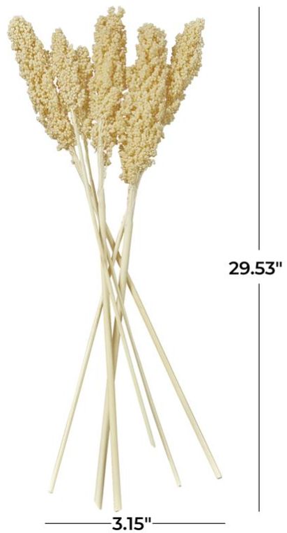 Deco Marche Cream Dried Plant Corn Maze Grass Natural Foliage with Long Stems-2