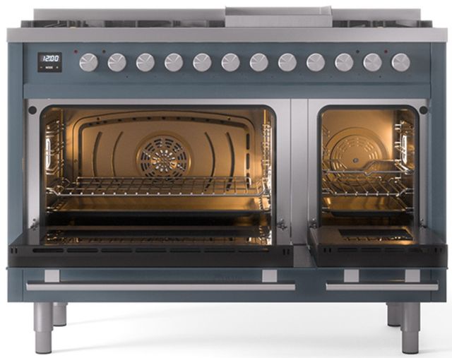 Ilve® Professional Plus II 48" Blue Grey Pro Style Dual Fuel Range-1