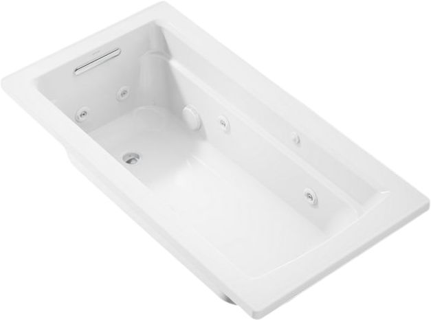 KOHLER® Archer® White 60" x 32" Drop-In Whirlpool Bath with Bask® Heated Surface-0