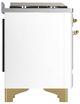 Ilve® Majestic III 36" White Pro Style Dual Fuel Natural Gas Range with Solid Door and Brass Trim-4