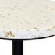 StyleCraft Ebony Pedestal Drinking Table with White Top and Gold Accents-1