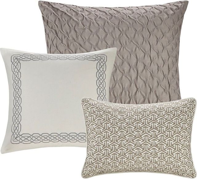 Olliix by Madison Park Signature Sanctuary Taupe/Gold Queen Comforter Set-3