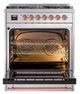 Ilve® Nostalgie II Noblesse 30'' Stainless Steel Pro Style Dual Fuel Range with Copper Trim-1