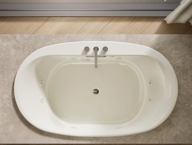 Kohler® Underscore® Biscuit 72" x 42" Drop-In Heated Whirlpool Bath-1