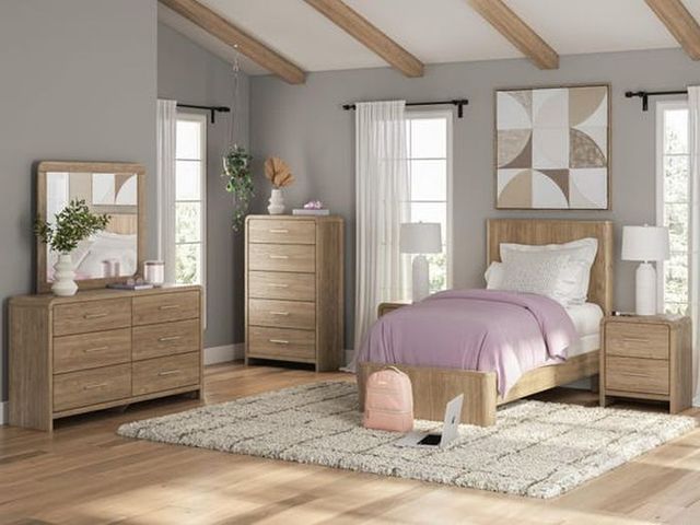 Signature Design by Ashley® Gramburg Warm Natural Brown Youth Twin Panel Bed-1