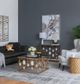 A & B Home Wynland Mirror Top Coffee Table with Gold Base -4