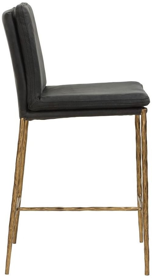 Uttermost® Ascend Aged Gold/Charcoal Gray Counter Stool-4