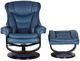 BarcaLounger® Roscoe Roman Blue Swivel Reclining Pedestal Chair and Ottoman Set-1