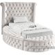 Meridian Furniture Luxus Cream Twin Upholstered Sleigh Storage Bed-2