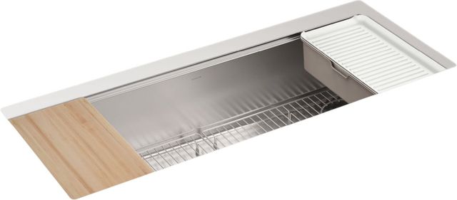KOHLER® Strive® Stainless Steel 44" Undermount Single-Bowl Workstation Kitchen Sink-0