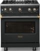Viking® 5 Series 30" Antique Bronze Pro Style Gas (LP) Range with Brushed Brass Trim-4