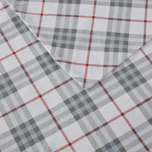 Olliix by True North by Sleep Philosophy Red Plaid Queen Cozy Flannel 100% Cotton Flannel Printed Sheet Set-1