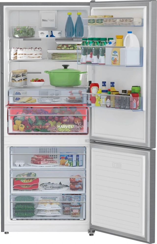 Beko 28" 14.0 Cu. Ft. Fingerprint-Free Stainless Steel Counter Depth Bottom Freezer Refrigerator -2
