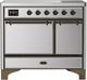 Ilve® Majestic III 40" Stainless Steel Pro Style Induction Range with Solid Door and Burnished Trim-0