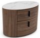 VIG Furniture Modrest Chelton Brown/White Oval Nightstand-0