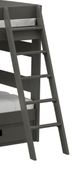 Elements International Cali Kids Grey Twin Over Twin Bunk Bed with Ladder and Trundle-2