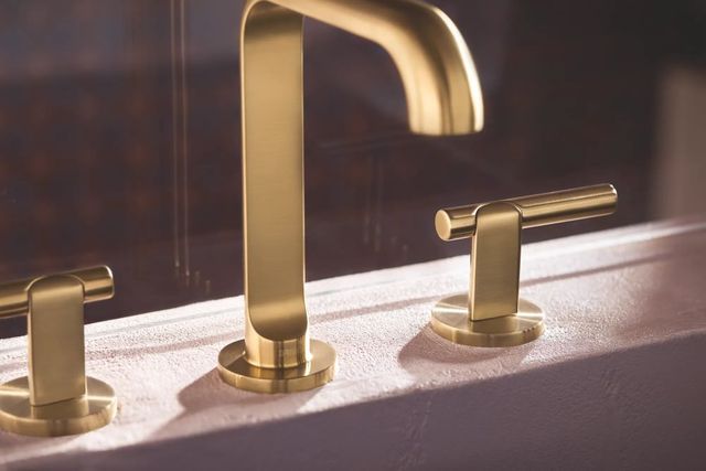 Brizo Roccesco™ Brilliance® Luxe Gold® Widespread Lavatory Lever Handle Kit-1