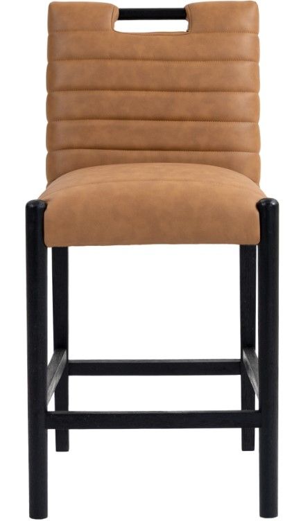 Meridian Furniture Aimee Cognac Leather Counter Stool-1