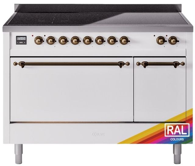 Ilve® Nostalgie II Series 48" Custom RAL Color Pro Style Induction Range with Burnished Trim-0