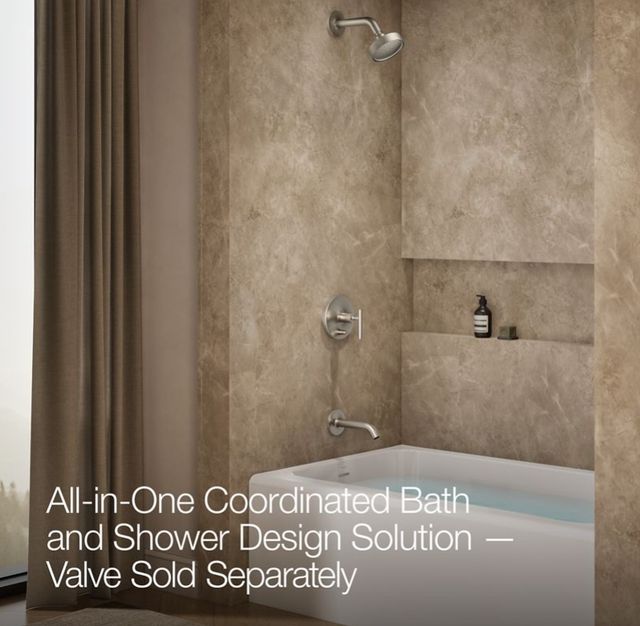 KOHLER® Purist® Rite-Temp® Vibrant Brushed Nickel 1.75 GPM Bath and Shower Trim Kit with Push-Button Diverter and Lever Handle-3