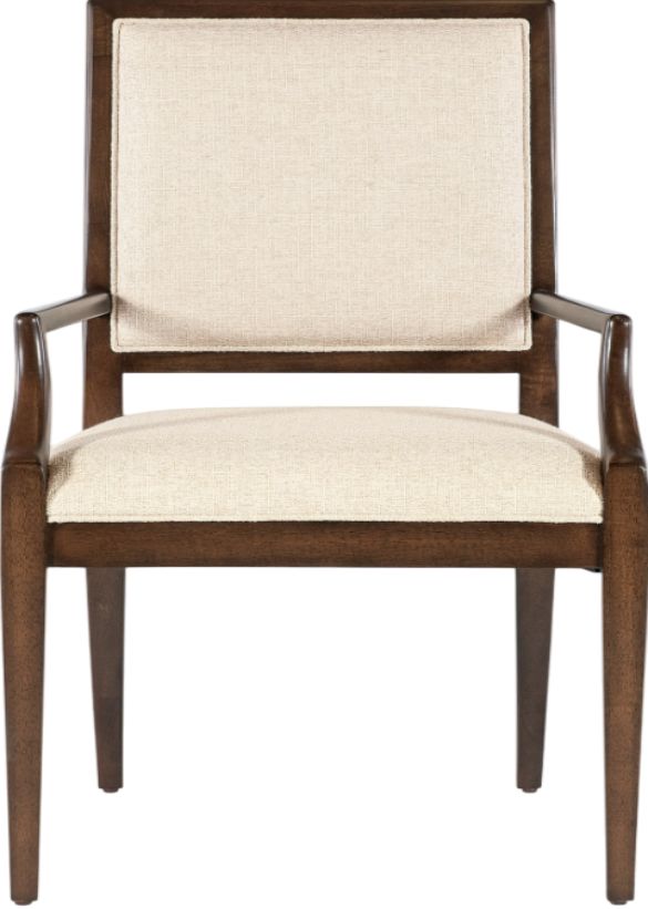 Hooker® Furniture Archives Classic Walnut/Curate Wheat Upholstered Dining Arm Chair-2