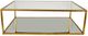 Zeugma Imports Glass Top Coffee Table with Gold Base-0