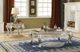 ACME Furniture Bently Gray Marble Top Coffee Table with Champagne Base-2