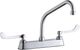 Elkay Chrome 8" Centerset Exposed Deck Faucet with 8" High Arc Spout and 6" Wristblade Handles-0