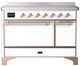 Ilve® Majestic III 48" White Pro Style Induction Range with Solid Door and Copper Trim-0