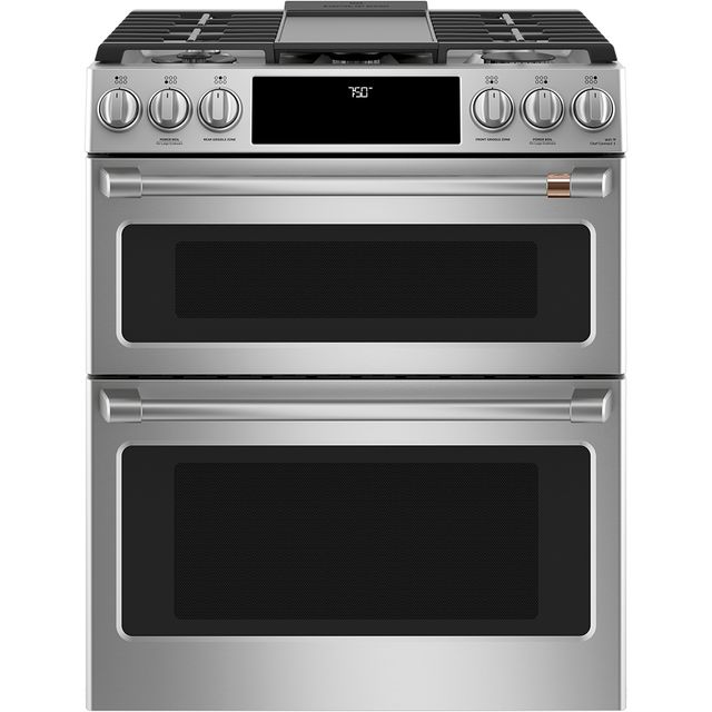 Café™ 30" Stainless Steel Slide In Double Oven Gas Range-1
