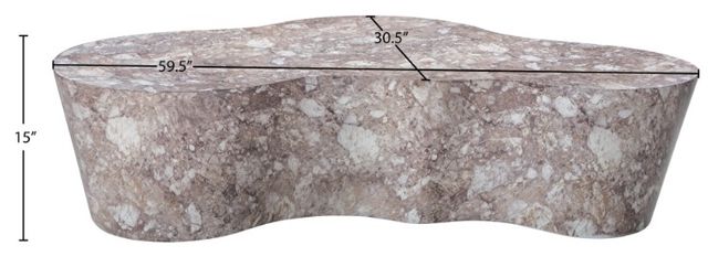 Meridian Furniture Monza Brown Marble Coffee Table-3