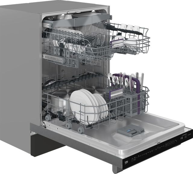 Beko 24" Fingerprint Free Stainless Steel Top Control Built In Dishwasher-3