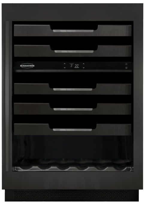 Marathon M4 Series 24” 5.3 Cu. Ft. Black Stainless Steel Under Counter Wine Cooler-2