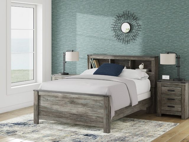 Signature Design by Ashley® Frandern Gray Queen Bookcase Panel Bed-3
