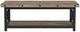Flexsteel® Carpenter Light Brown Rectangular Coffee Table with Black Metal Frames-2