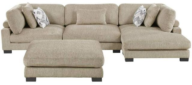 Homelegance® Tinley 4-Piece Brown Modular Sectional with Chaise and Ottoman-2