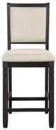 Mazin Furniture Asher Beige/Black Counter Side Dining Chair-0