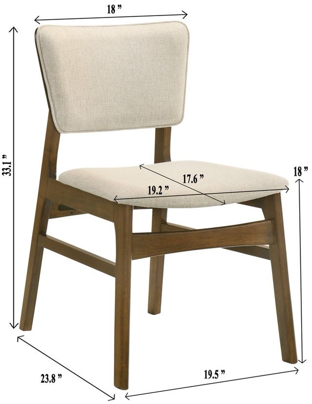 Crown Mark Rolstan Beige/Brown Dining Side Chair-2