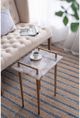 A & B Home Blue Agate Side Table -1