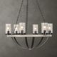 Uttermost® Edgecomb Faux Beechwood/Matte Black 6-Light Indoor-Outdoor Chandelier-2