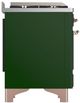 Ilve® Majestic III 48" Emerald Green Pro Style Dual Fuel Liquid Propane Range with Solid Door and Copper Trim-4