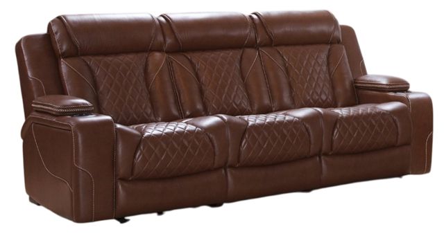 Behold™ Home Stratus Caramel Dual Power Reclining Sofa-0