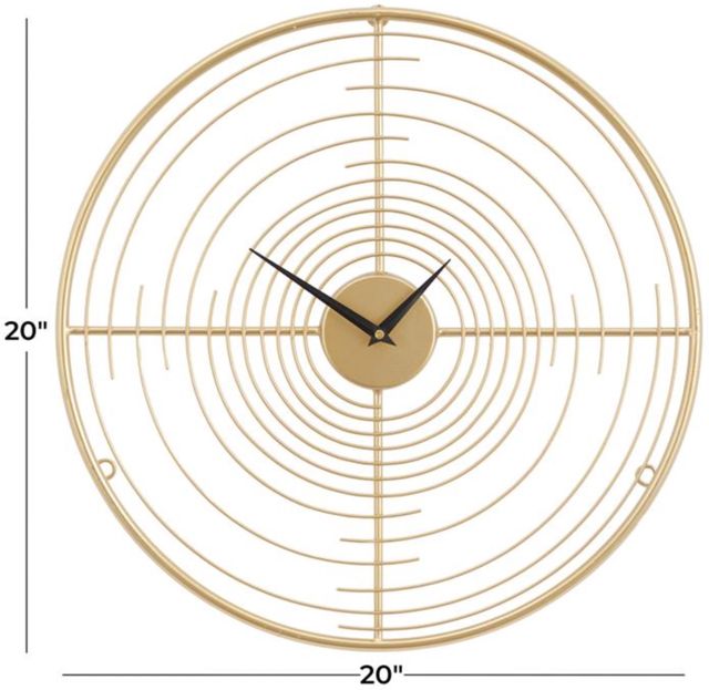 Deco Marche Gold 20” Open Frame Swirl Wall Clock-3