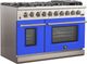 FORNO® Capriasca 48" Stainless Steel Pro Style Gas Range with Blue Door-1